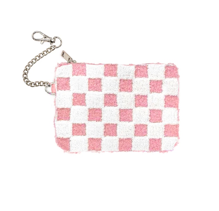 Pink Checker Key Chain Pouch