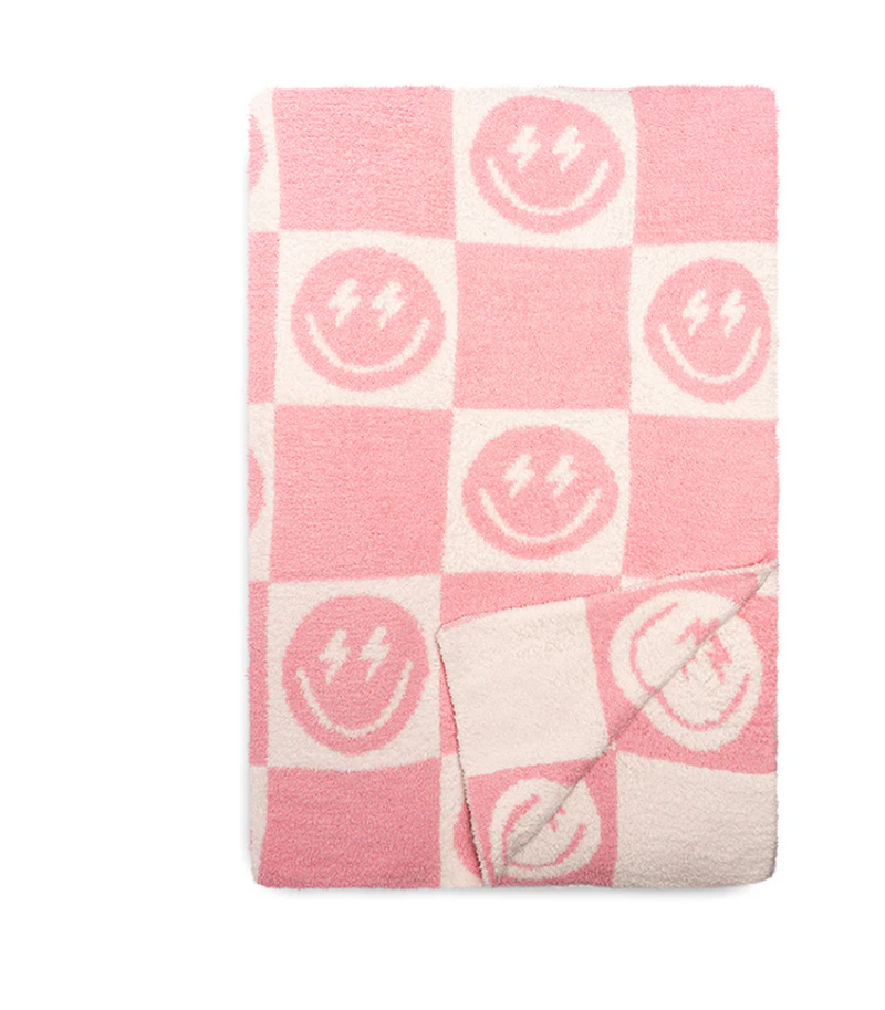 Pink Bot Smile Blanket