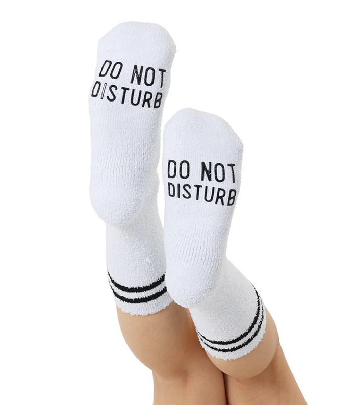 Do Not Disturb Fuzzy Crew Socks