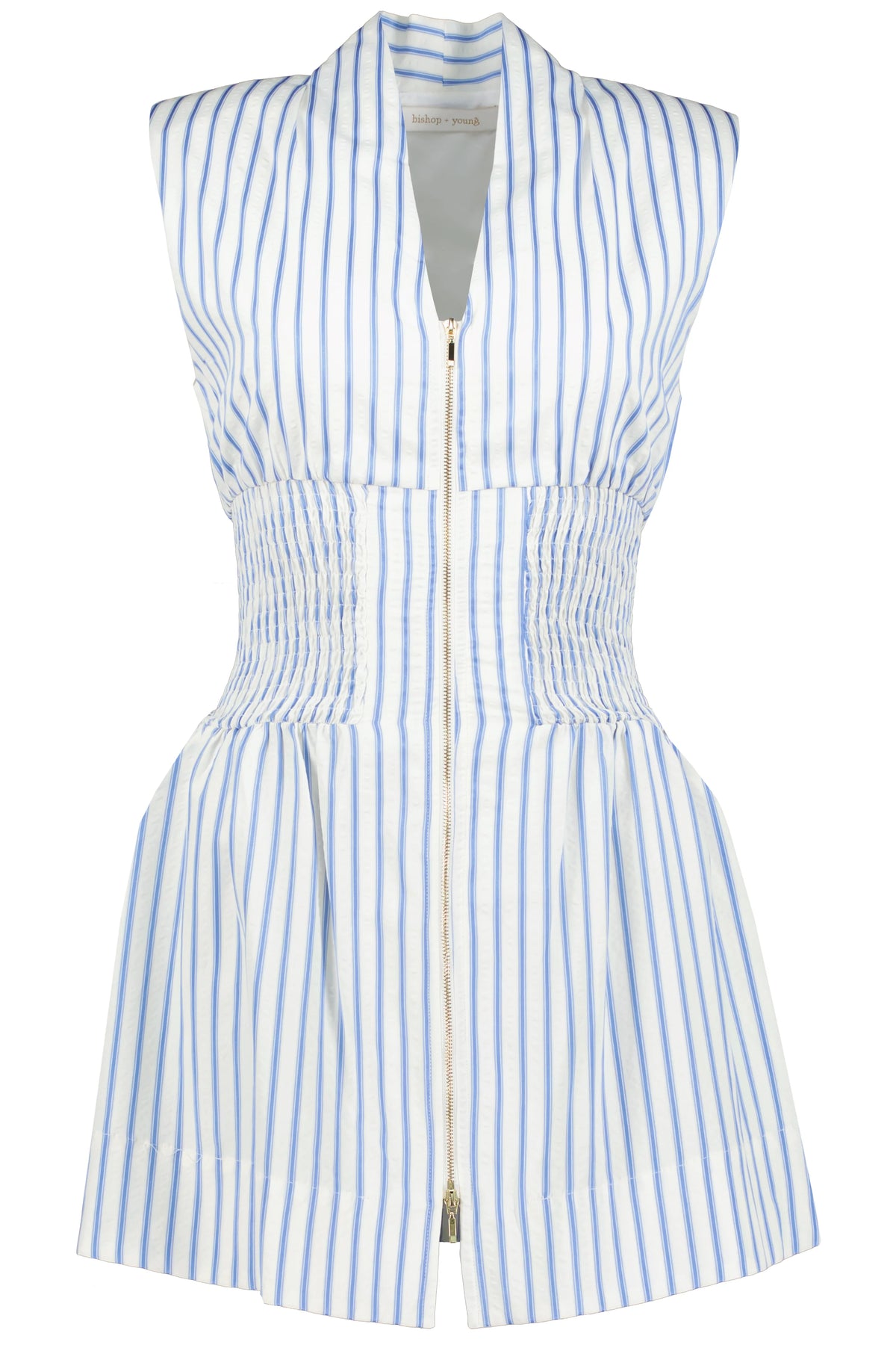 Serene Zip Front Mini Dress Blue Stripe  What A Girl Wants LI