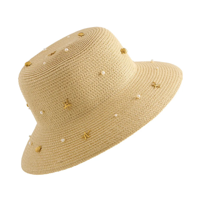 Shelly Straw Bucket Hat Natural