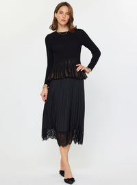 Black and Gold Ruffle Sleeve Top