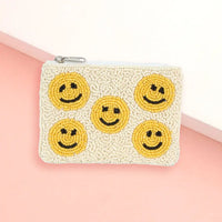 Smiley Beaded Coin Purse