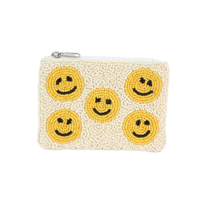Smiley Beaded Coin Purse