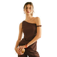 Soft Stretch One Shoulder Asymmetrical Top