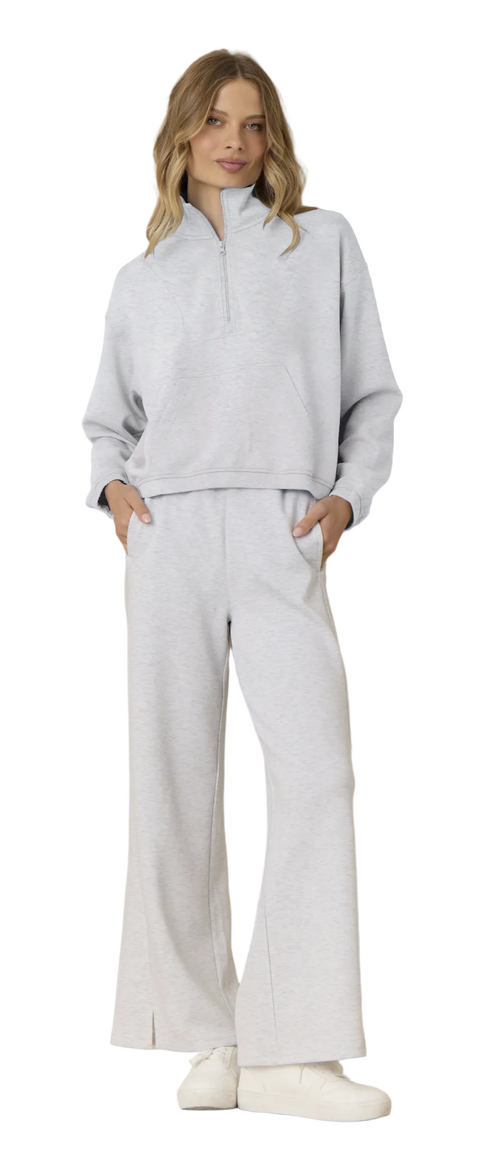 Spring Grey Cloud Fleece Quarter Zip