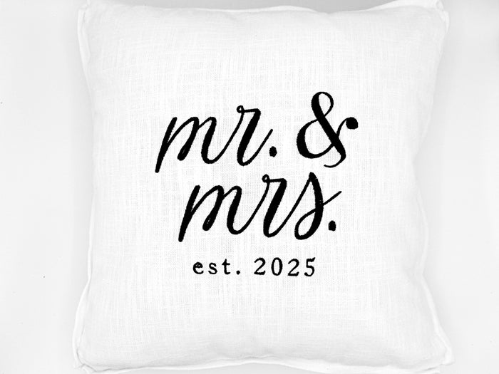 Square Mr and. Mrs. 2025 Pillow