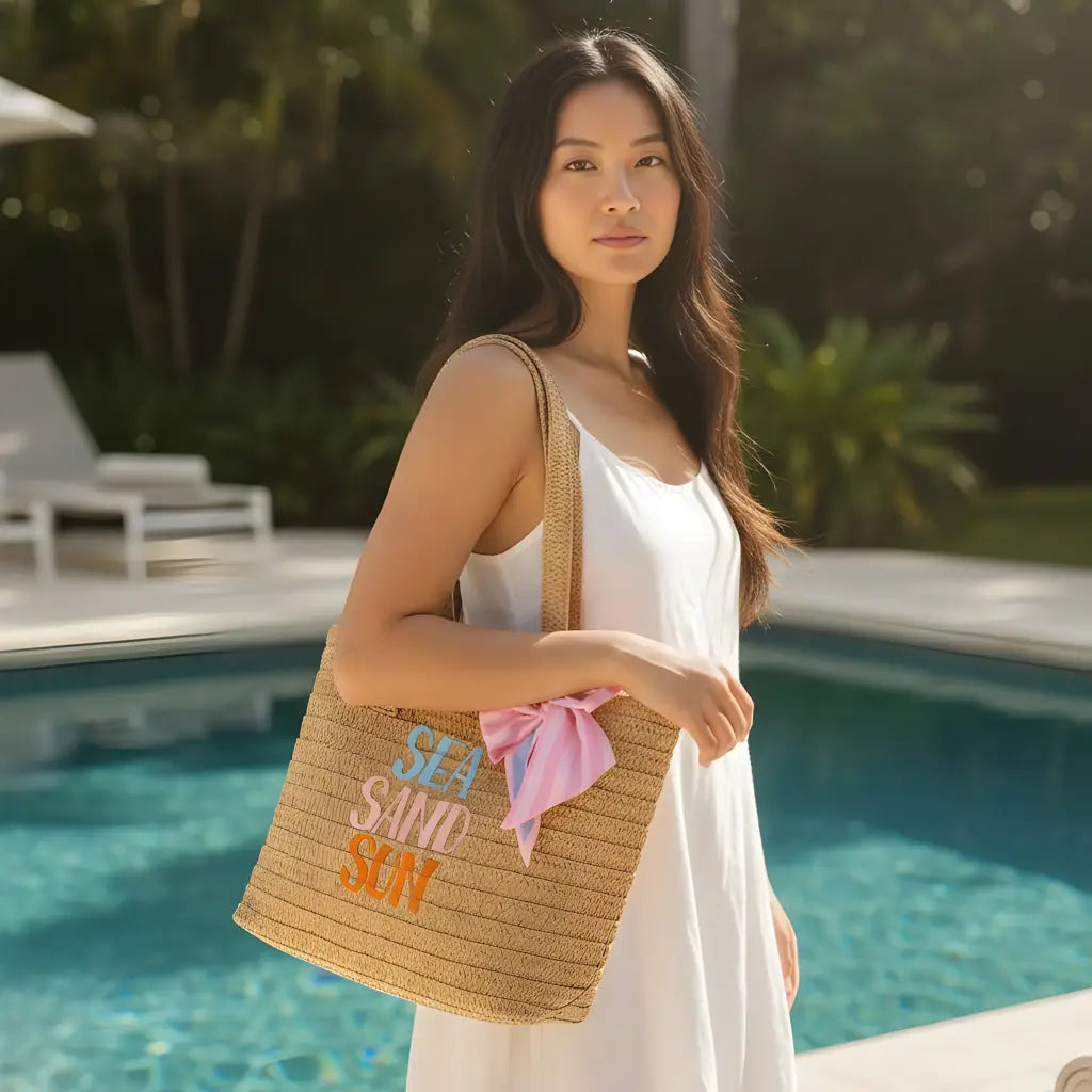 Sea, Sand, Sun Straw & Sun Tote