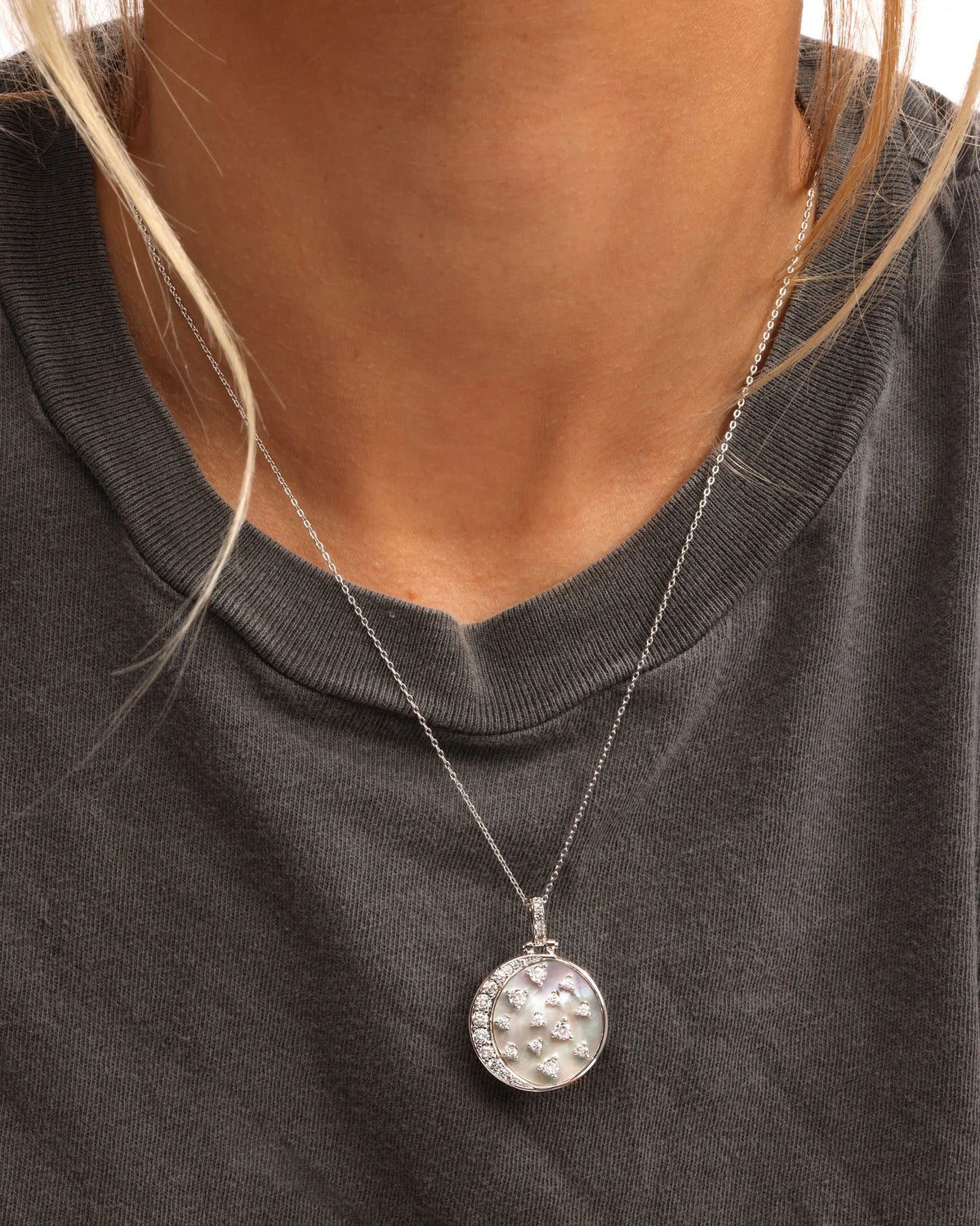 Sweet Dreams Medallion Necklace Silver