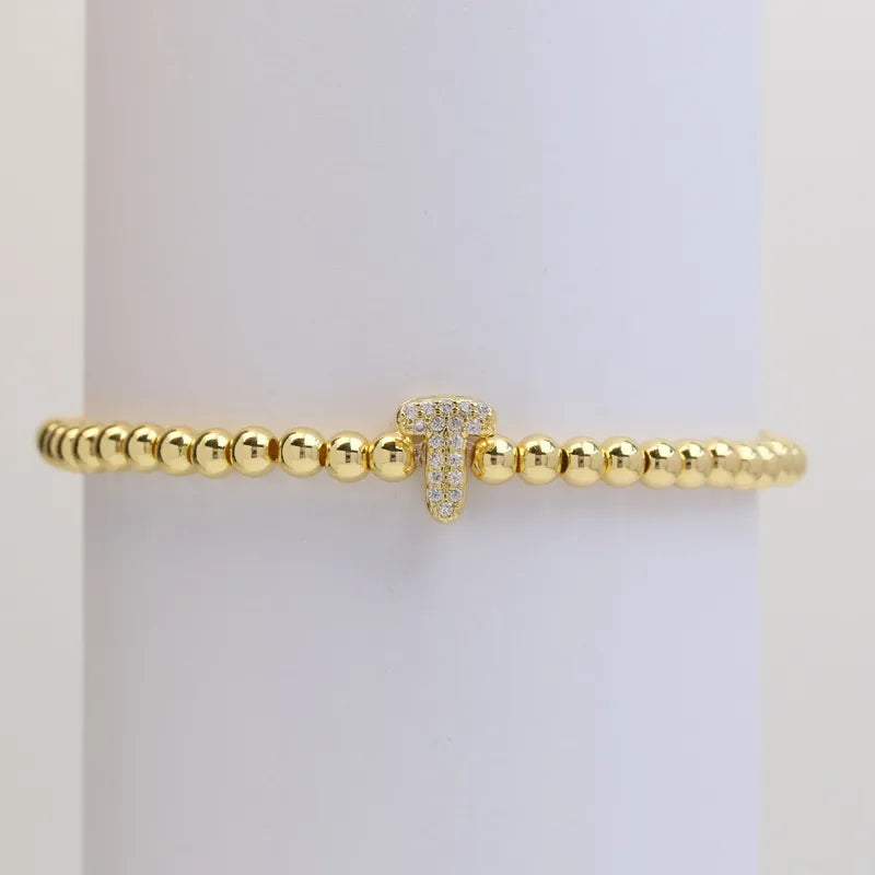 Pave Stretch Initial Bracelet