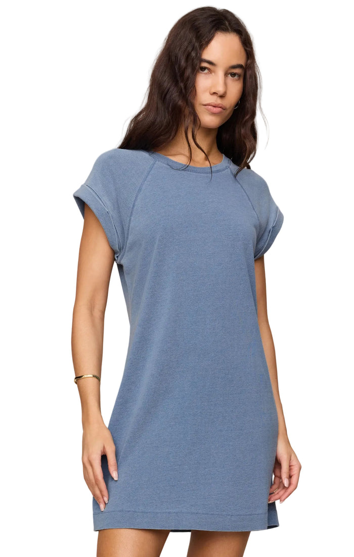 Tate Jersey Denim Mini Dress Santorini Indigo
