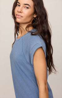 Tate Jersey Denim Mini Dress Santorini Indigo