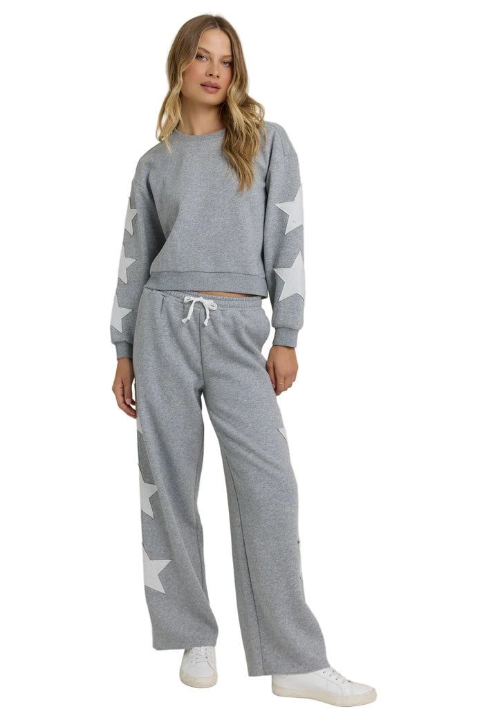 Terry Crew Neck Star Sweater