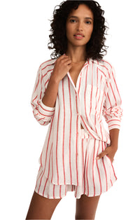 The Perfect Linen Top Cabana Red