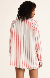 The Perfect Linen Top Cabana Red