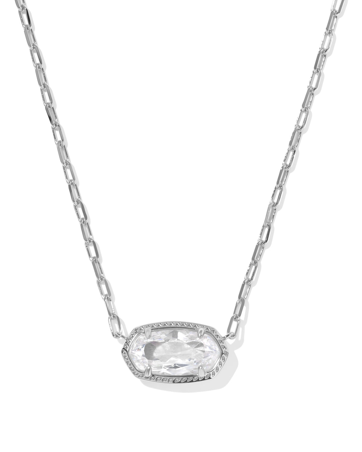 Elisa Luxe Silver Short Pendant Necklace