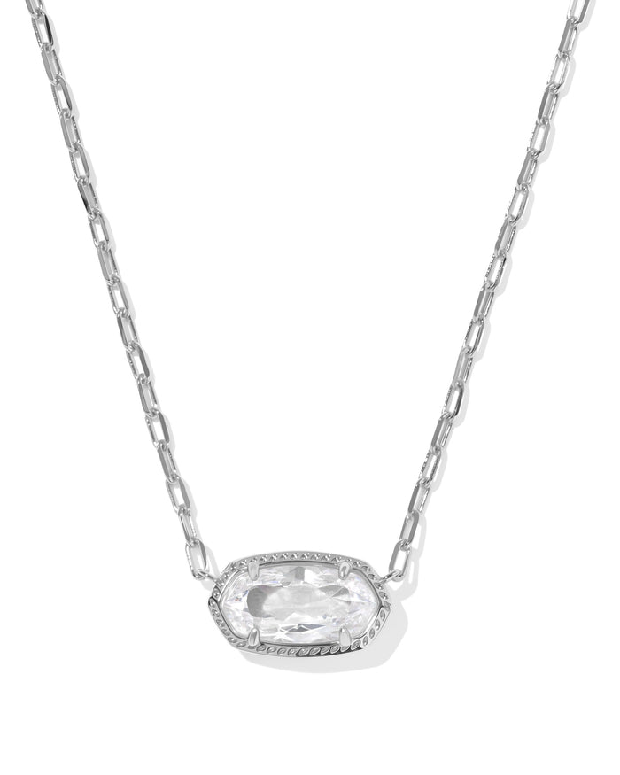 Elisa Luxe Silver Short Pendant Necklace