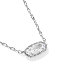 Elisa Luxe Silver Short Pendant Necklace