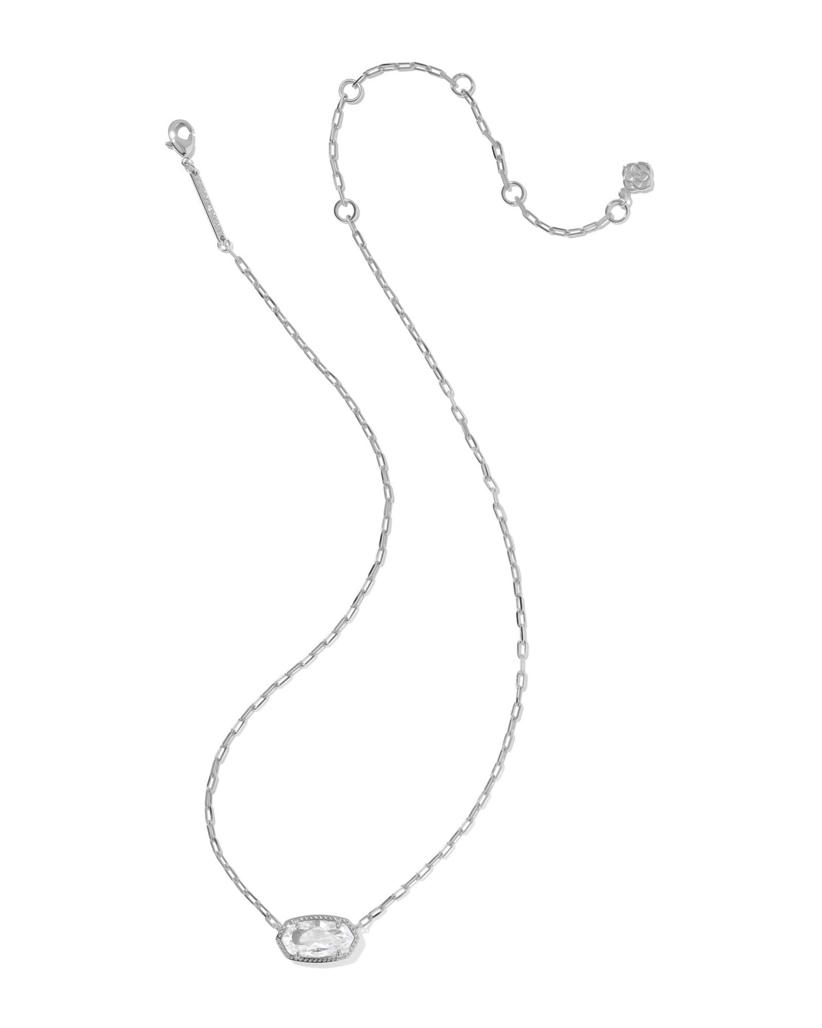 Elisa Luxe Silver Short Pendant Necklace
