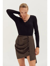 Tracey Lace Up Ribbed Top