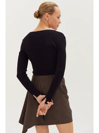 Tracey Lace Up Ribbed Top