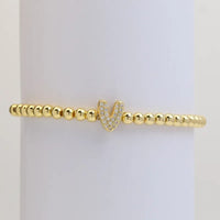 Pave Stretch Initial Bracelet