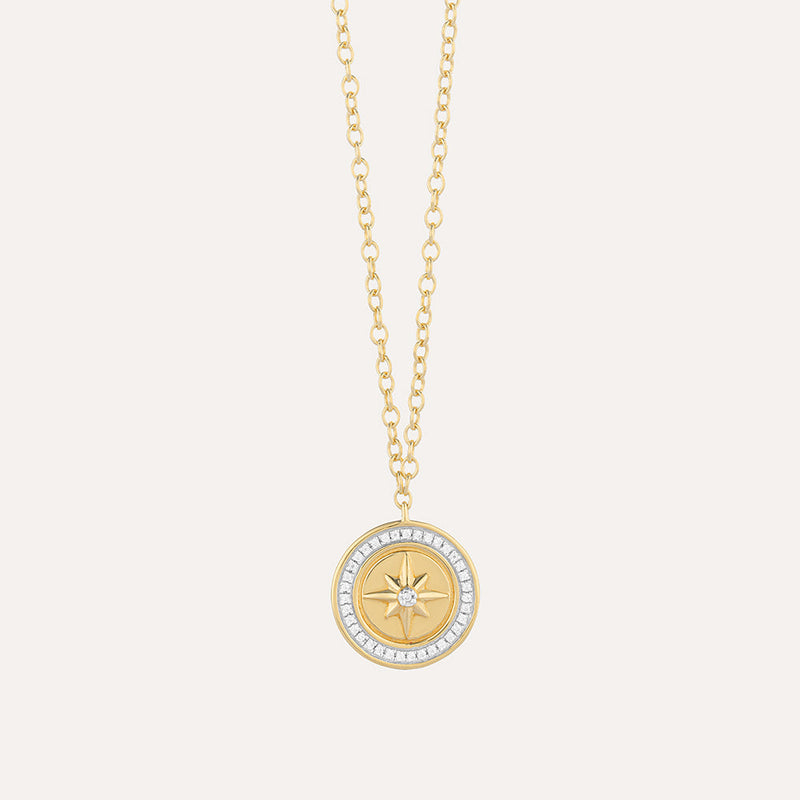 Your Own Path Compass Pendant Necklace Gold