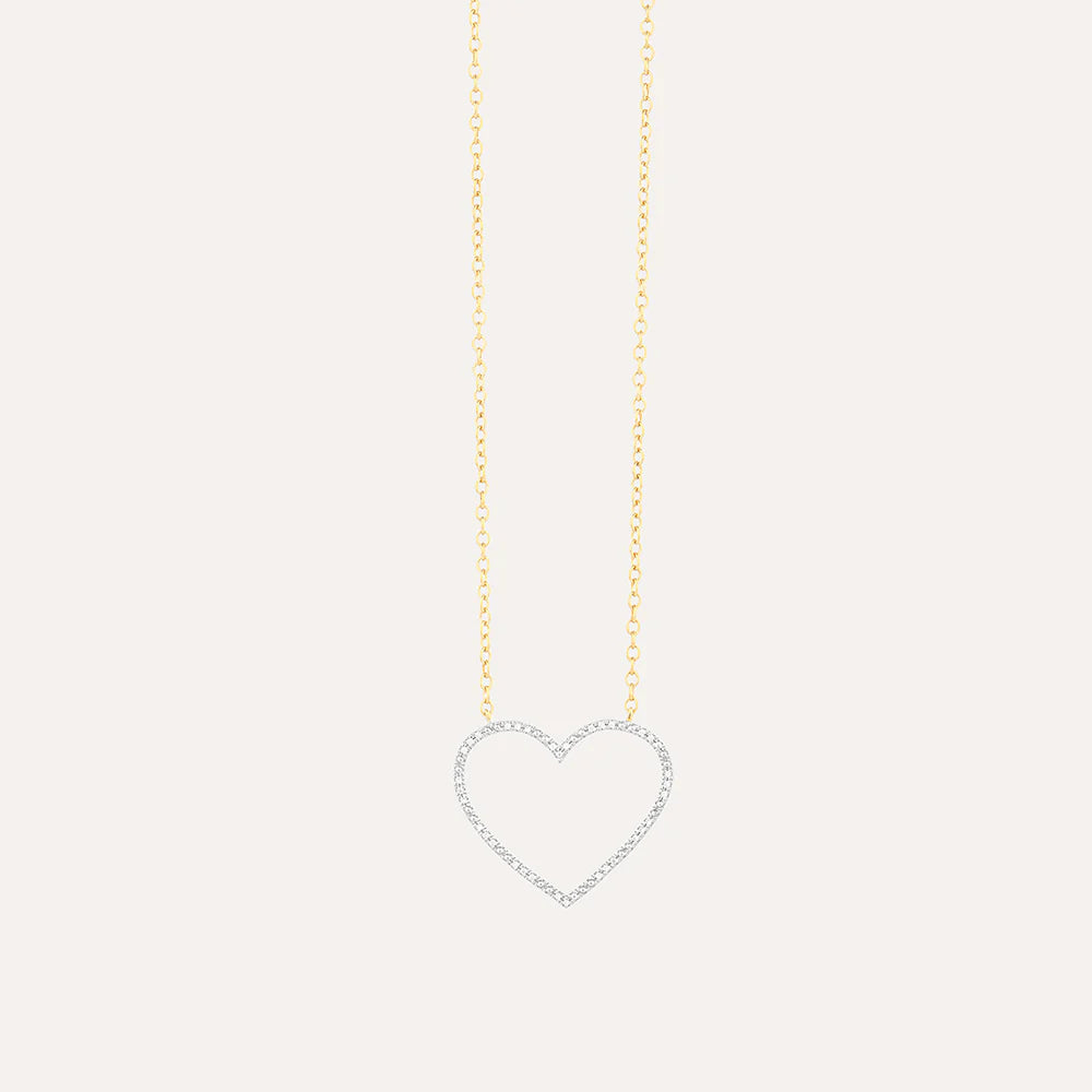 Silver Linings Heart Pendant Necklace Gold