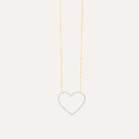 Silver Linings Heart Pendant Necklace Gold