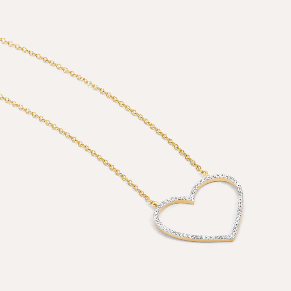 Silver Linings Heart Pendant Necklace Gold