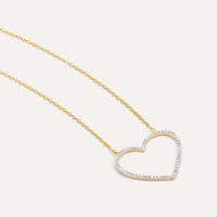 Silver Linings Heart Pendant Necklace Gold