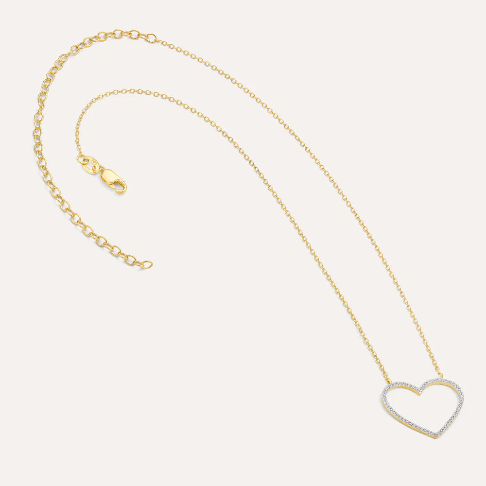 Silver Linings Heart Pendant Necklace Gold