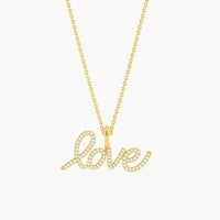 Waterproof Love Is Love Pendant Necklace Gold