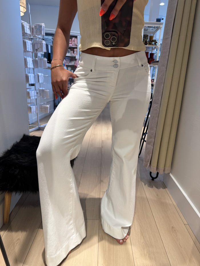 White Low Rise Flare