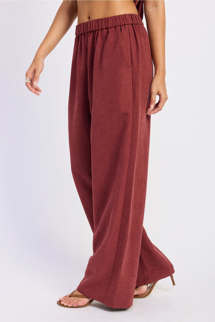 Midrise Cupro Wide Leg Pants