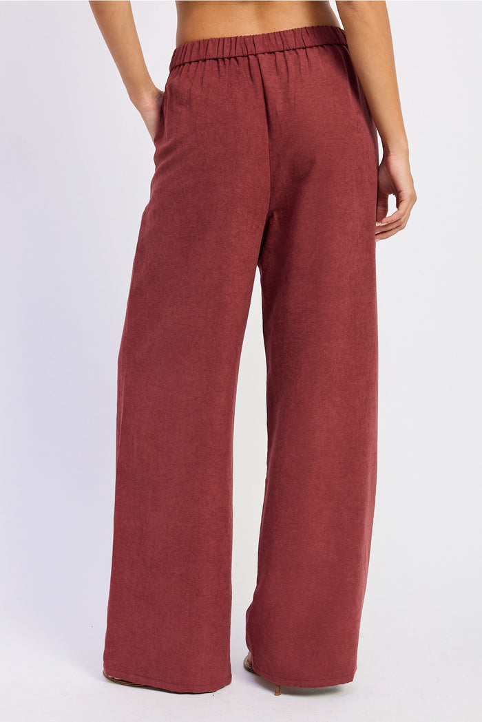Midrise Cupro Wide Leg Pants