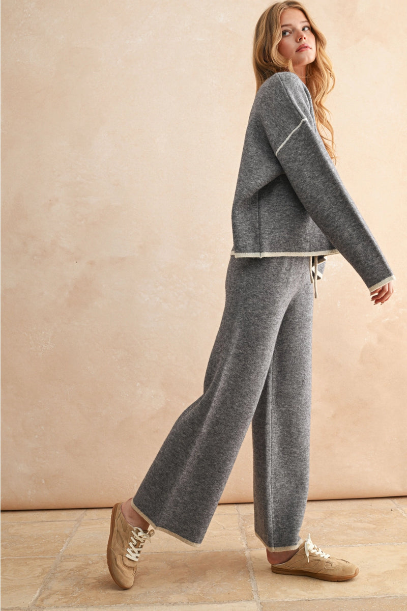 Wide Leg Sweater Pants