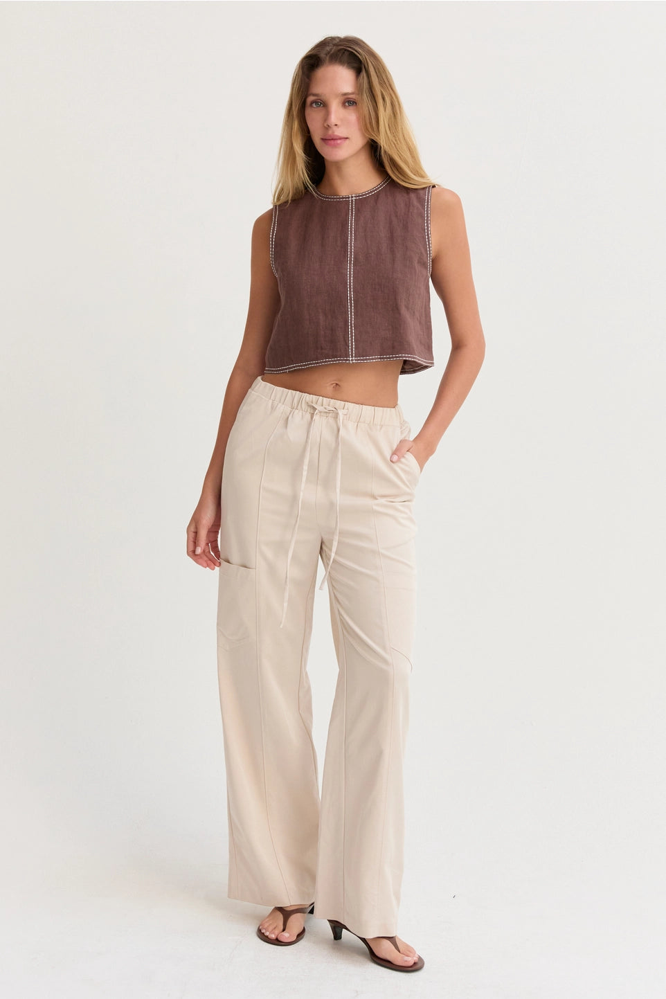 Willow Pull On Tencel Blend Pants Bone