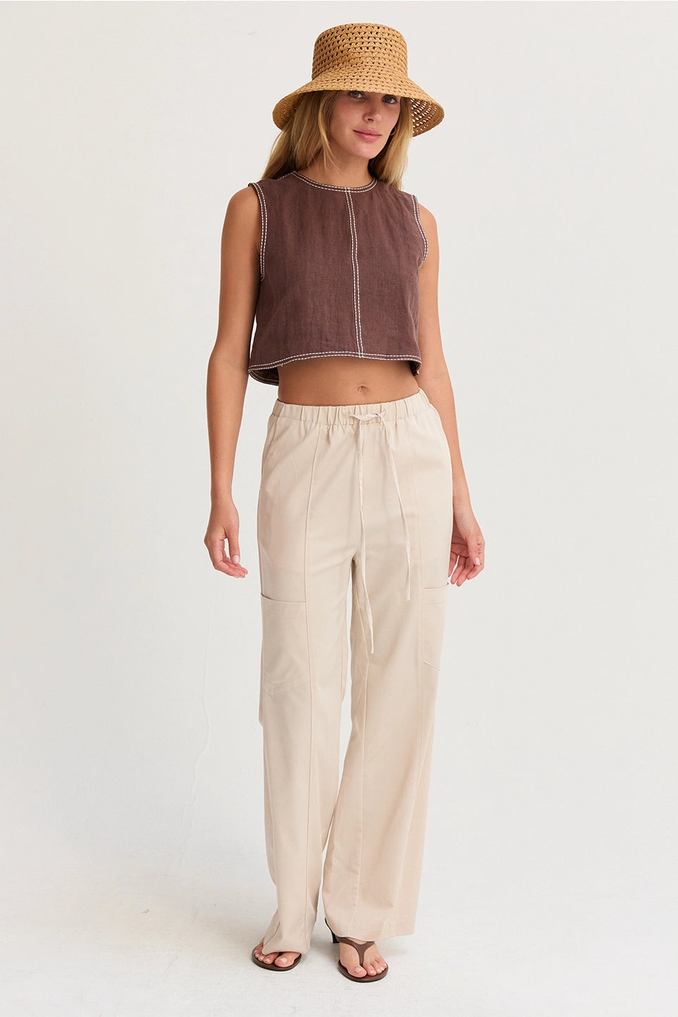 Willow Pull On Tencel Blend Pants Bone