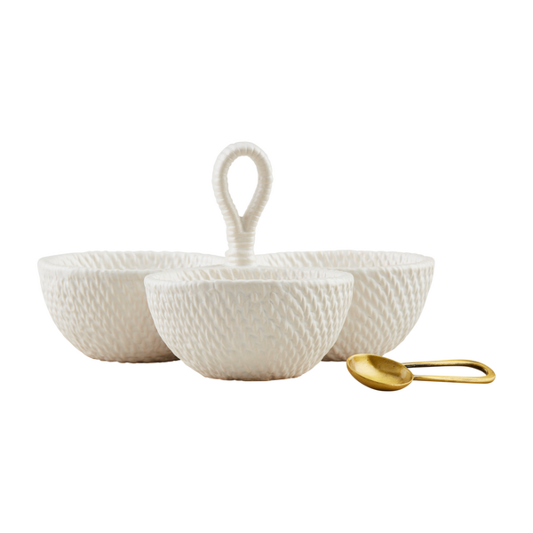 Woven Ceramic Tidbit Dish
