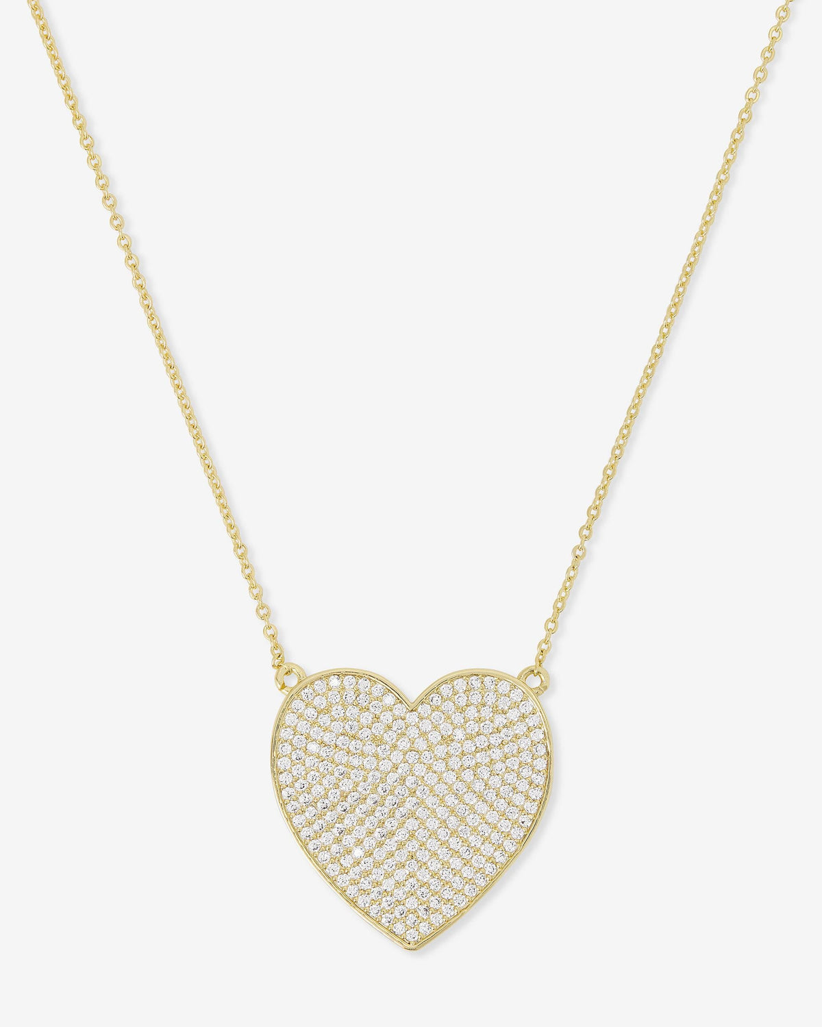 XL You Have My Whole Heart Pave Necklace in Gold