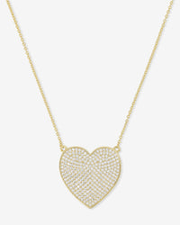 XL You Have My Whole Heart Pave Necklace in Gold