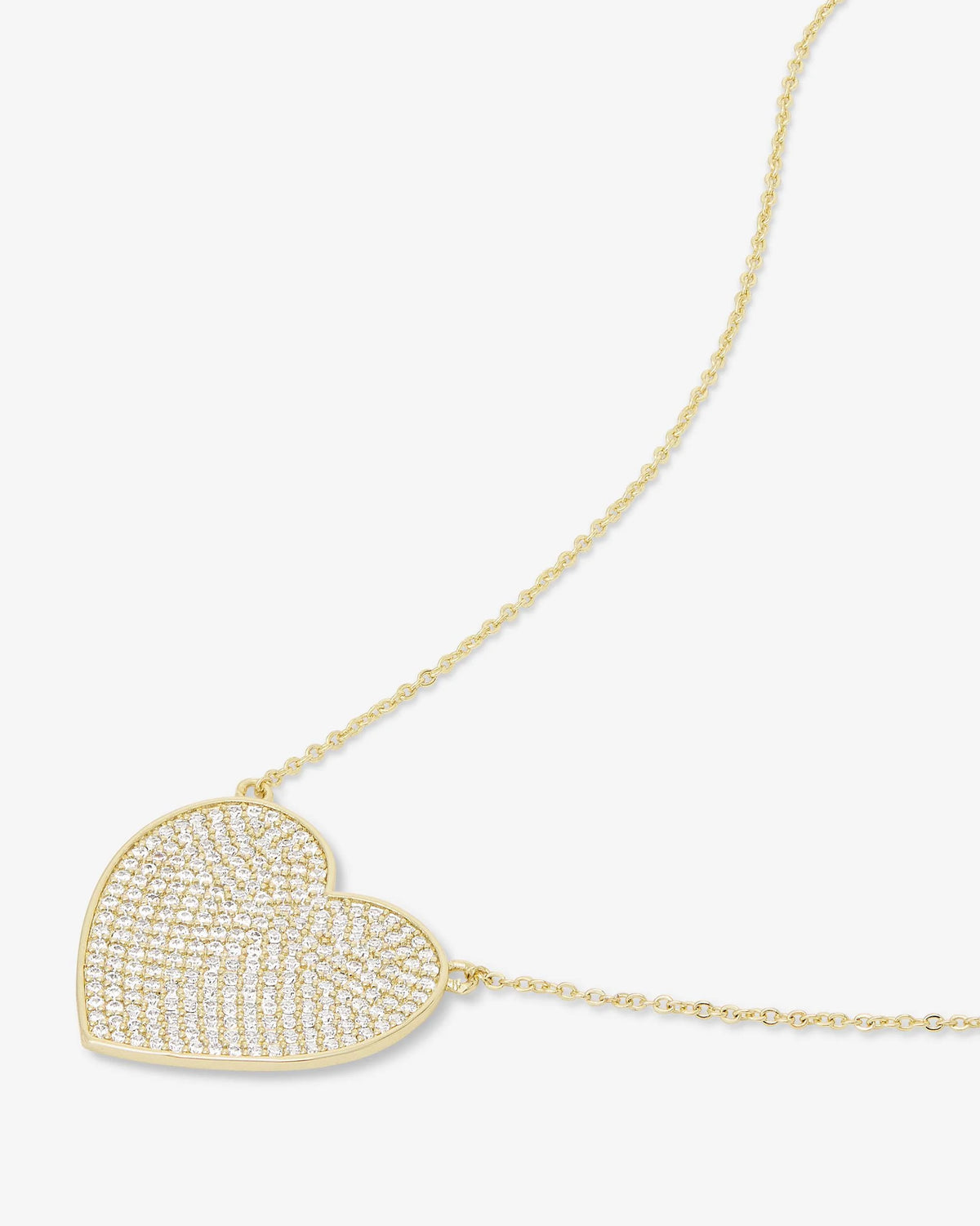 XL You Have My Whole Heart Pave Necklace in Gold