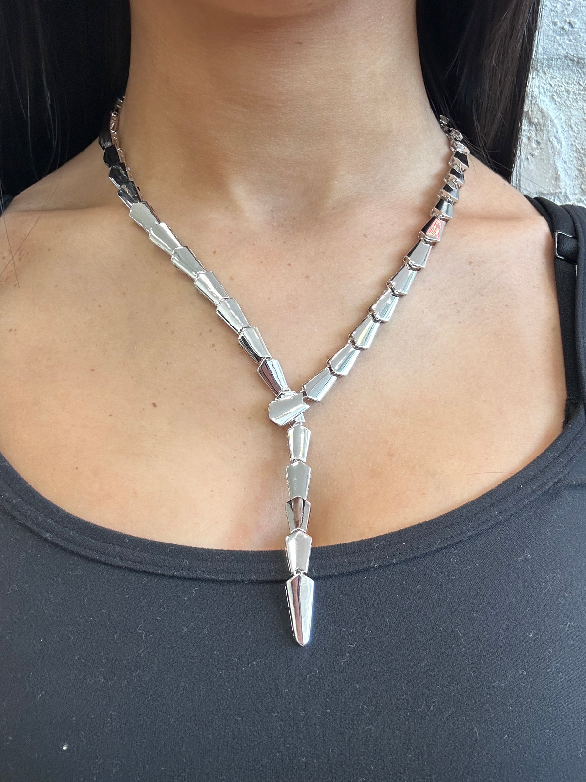 XL Serpent Lariat Silver