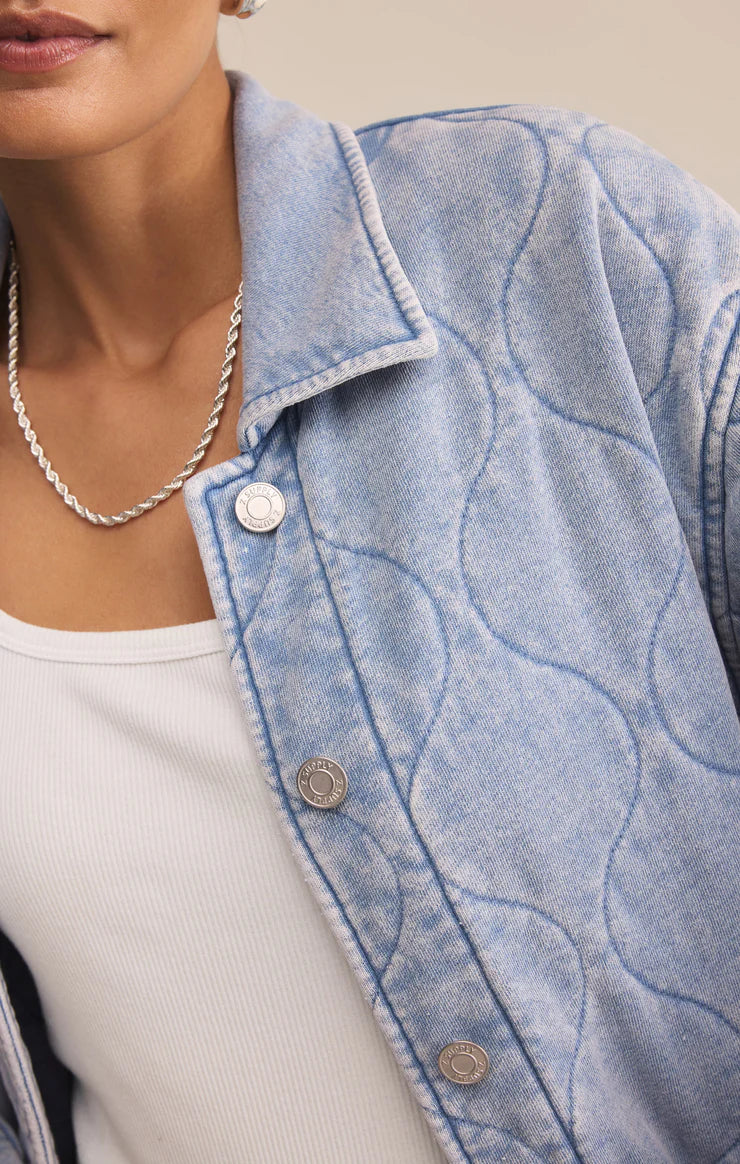 Boulder Knit Denim Jacket Washed Indigo