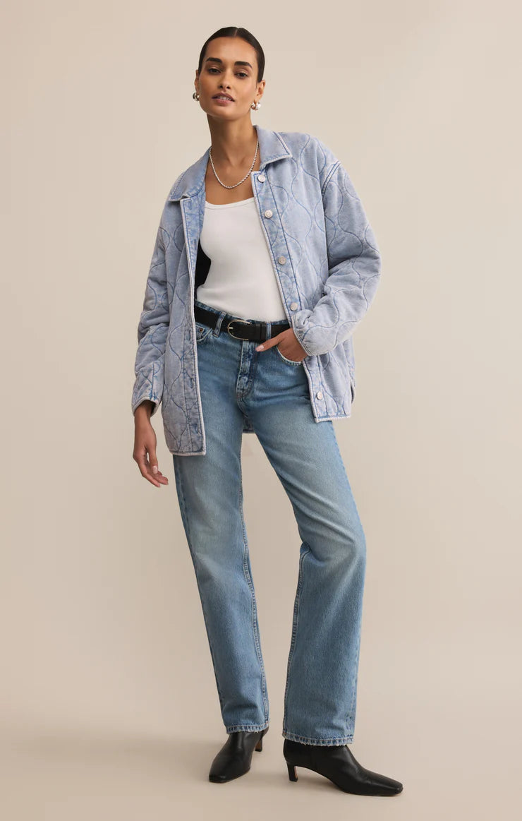 Boulder Knit Denim Jacket Washed Indigo
