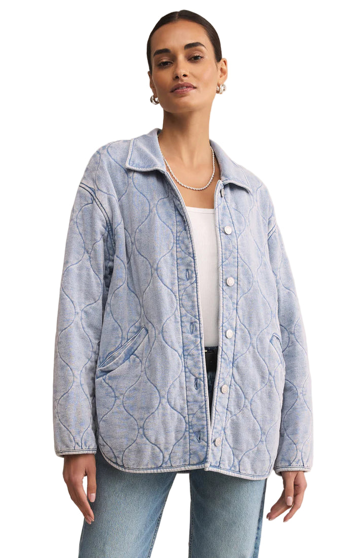 Boulder Knit Denim Jacket Washed Indigo
