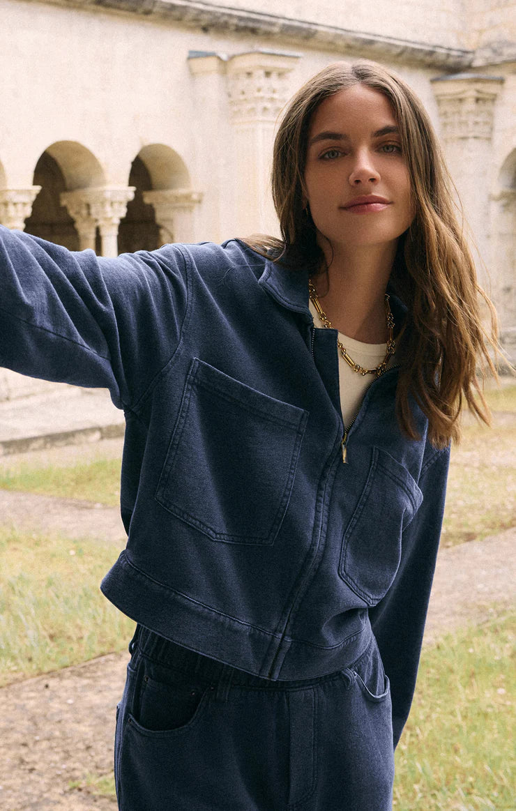Heritage Knit Denim Jacket Indigo