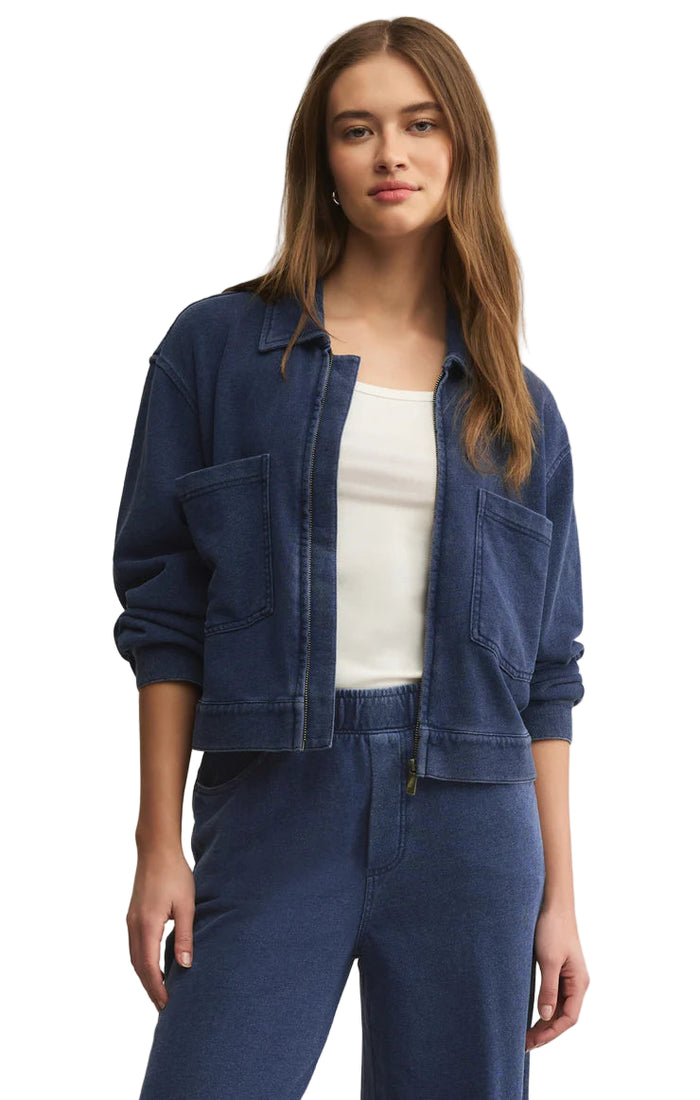 Heritage Knit Denim Jacket Indigo