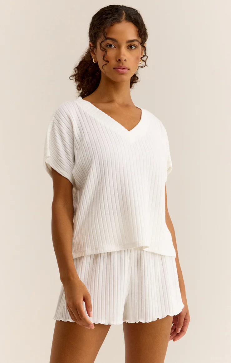 Harper V-Neck Top in White